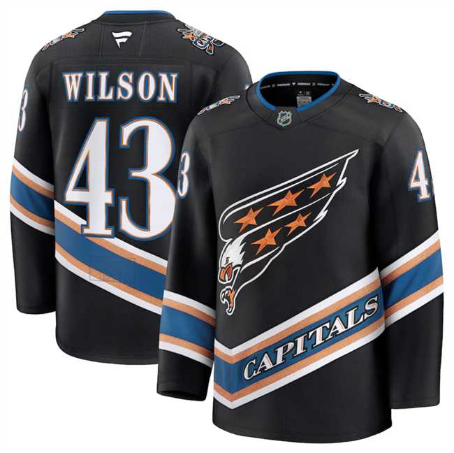 Men%27s Washington Capitals #43 Tom Wilson Black 2024-25 Alternate Stitched Hockey Jersey Dzhi